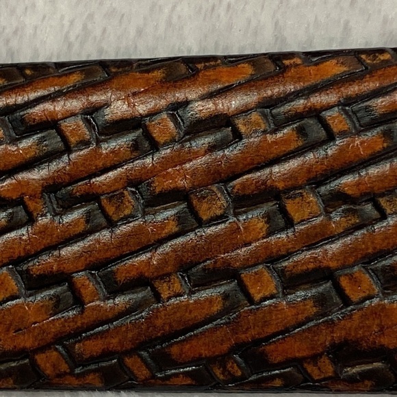 Genuine Italian Leather Belt 36 Bronze-like Silver Buckle EUC main image 10